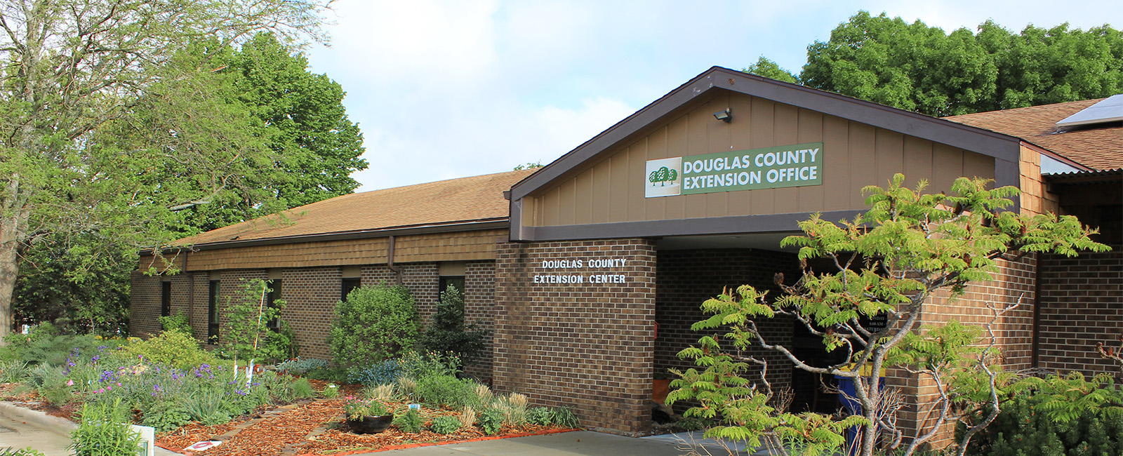 K-State Extension Douglas County front of office in the spring